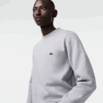 Lacoste סווטשירט מכותנה אורגנית מוברש DZ4D0D287 chine אפור cca גברים - Image 2