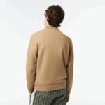 Lacoste סווטשירט מכותנה אורגנית מוברש DZ4D0D289 בז' cb8 גברים - Image 3