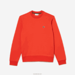 Lacoste סווטשירט מכותנה אורגנית מוברש DZ4D0D352 כתום 02k גברים - Image 2