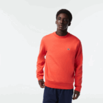 Lacoste סווטשירט מכותנה אורגנית מוברש DZ4D0D352 כתום 02k גברים