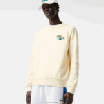 Lacoste סווטשירט מכותנה אורגנית תג DZ4D0D989 לבן xfj גברים