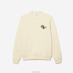 Lacoste סווטשירט מכותנה אורגנית תג DZ4D0D989 לבן xfj גברים - Image 3
