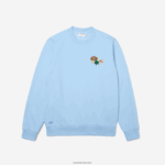 Lacoste סווטשירט מכותנה אורגנית תג DZ4D0D990 כחול hbp גברים - Image 5