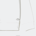 Lacoste סווטשירט ממותג בגזרה רופפת DZ4D0D6 לבן 001 גברים - Image 5
