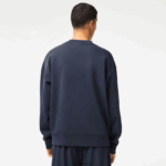 Lacoste סווטשירט ממותג בגזרה רופפת DZ4D0D7 כחול kxe גברים - Image 3