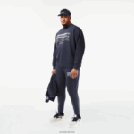 Lacoste סווטשירט ממותג בגזרה רופפת DZ4D0D7 כחול kxe גברים - Image 7