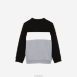 Lacoste סווטשירט ממותג עם צווארון צווארון DZ4D0D3236 שחור לבן אפור chine nua ילדים - Image 6