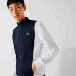 Lacoste סווטשירט ספורט רוכסן DZ4D0D1205 לבן כחול כהה r20 גברים - Image 7