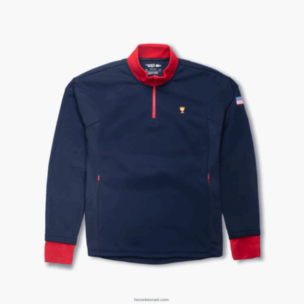 Lacoste סווטשירט ספורט DZ4D0D370 כחול כהה אדום aj2 גברים