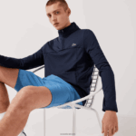 Lacoste סווטשירט ספורטיבי עם רוכסן צווארון מתיחה DZ4D0D980 כחול כהה 166 גברים - Image 2