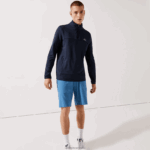 Lacoste סווטשירט ספורטיבי עם רוכסן צווארון מתיחה DZ4D0D980 כחול כהה 166 גברים