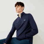 Lacoste סווטשירט ספורטיבי עם רוכסן צווארון מתיחה DZ4D0D980 כחול כהה 166 גברים - Image 4