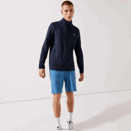 Lacoste סווטשירט ספורטיבי עם רוכסן צווארון מתיחה DZ4D0D980 כחול כהה 166 גברים