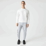 Lacoste סווטשירט עם אפקט טלאים בגזרה רופפת DZ4D0D955 לבן nyv גברים - Image 2