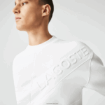 Lacoste סווטשירט עם אפקט טלאים בגזרה רופפת DZ4D0D955 לבן nyv גברים - Image 4