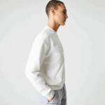 Lacoste סווטשירט עם אפקט טלאים בגזרה רופפת DZ4D0D955 לבן nyv גברים - Image 7