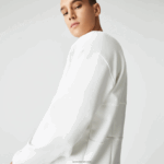 Lacoste סווטשירט עם אפקט טלאים בגזרה רופפת DZ4D0D955 לבן nyv גברים - Image 10