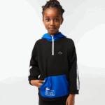 Lacoste סווטשירט עם ברדס עם כיס קנגורו DZ4D0D3205 שחור כחול 985 ילדים - Image 2