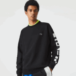 Lacoste סווטשירט עם הדפס רפלקטיבי בגזרה רופפת DZ4D0D982 שחור 031 גברים