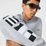 Lacoste סווטשירט עם הדפס רפלקטיבי בגזרה רופפת DZ4D0D983 chine אפור cca גברים - Image 7