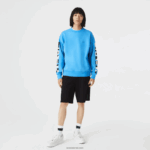 Lacoste סווטשירט עם הדפס רפלקטיבי בגזרה רופפת DZ4D0D984 כחול 4xa גברים