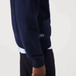 Lacoste סווטשירט עם צווארון בהדפס תנין DZ4D0D1029 כחול כהה 166 גברים - Image 3