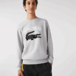 Lacoste סווטשירט עם צווארון בהדפס תנין DZ4D0D1030 chine אפור cca גברים