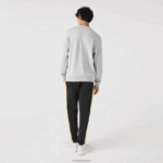 Lacoste סווטשירט עם צווארון בהדפס תנין DZ4D0D1030 chine אפור cca גברים - Image 3