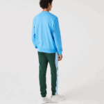 Lacoste סווטשירט עם צווארון בהדפס תנין DZ4D0D1031 כחול 4xa גברים - Image 3