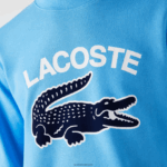 Lacoste סווטשירט עם צווארון בהדפס תנין DZ4D0D1031 כחול 4xa גברים - Image 5