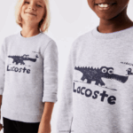 Lacoste סווטשירט עם צווארון בהדפס תנין DZ4D0D3230 chine אפור cca ילדים - Image 2