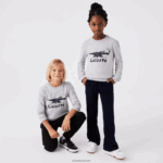 Lacoste סווטשירט עם צווארון בהדפס תנין DZ4D0D3230 chine אפור cca ילדים