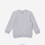 Lacoste סווטשירט עם צווארון בהדפס תנין DZ4D0D3230 chine אפור cca ילדים - Image 5