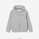 Lacoste סווטשירט עם קפוצ'ון עם רוכסן בכיס קנגורו DZ4D0D3191 chine אפור cca ילדים - Image 3