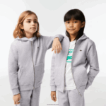 Lacoste סווטשירט עם קפוצ'ון עם רוכסן בכיס קנגורו DZ4D0D3191 chine אפור cca ילדים