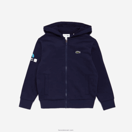 Lacoste סווטשירט עם קפוצ'ון פתוח של מיאמי DZ4D0D3257 כחול כהה 166 ילדים