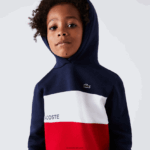 Lacoste סווטשירט עם קפוצ'ון קולור בלוק DZ4D0D3208 חוק כהה כחול לבן אדום בנים - Image 2