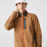 Lacoste סווטשירט עם רוכסן בגזרה רגועה DZ4D0D979 ירוק חאקי חום 89f גברים