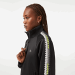 Lacoste סווטשירט עם רוכסן בגזרה רופפת עם פס לוגו DZ4D0D2397 שחור 031 נשים - Image 2