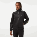 Lacoste סווטשירט עם רוכסן בגזרה רופפת עם פס לוגו DZ4D0D2397 שחור 031 נשים