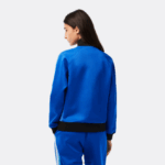Lacoste סווטשירט עם רוכסן בגזרה רופפת עם פס לוגו DZ4D0D2398 כחול שחור af6 נשים - Image 3