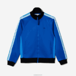 Lacoste סווטשירט עם רוכסן בגזרה רופפת עם פס לוגו DZ4D0D2398 כחול שחור af6 נשים - Image 4