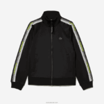 Lacoste סווטשירט עם רוכסן בגזרה רופפת עם פס לוגו DZ4D0D2397 שחור 031 נשים - Image 4
