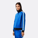 Lacoste סווטשירט עם רוכסן בגזרה רופפת עם פס לוגו DZ4D0D2398 כחול שחור af6 נשים