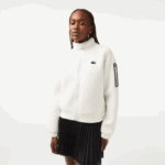 Lacoste סווטשירט עם רוכסן בגזרה רופפת DZ4D0D2381 לבן 70V נשים