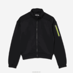 Lacoste סווטשירט עם רוכסן בגזרה רופפת DZ4D0D2382 שחור 031 נשים - Image 5