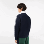 Lacoste סווטשירט עם רוכסן בהתאמה קלאסית DZ4D0D21 כחול כהה לבן 525 גברים - Image 3