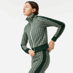 Lacoste סווטשירט עם רוכסן בהתאמה רגילה DZ4D0D2537 ירוק בז '7m4 נשים - Image 2