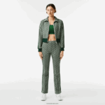 Lacoste סווטשירט עם רוכסן בהתאמה רגילה DZ4D0D2537 ירוק בז '7m4 נשים