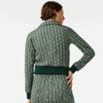 Lacoste סווטשירט עם רוכסן בהתאמה רגילה DZ4D0D2537 ירוק בז '7m4 נשים - Image 3